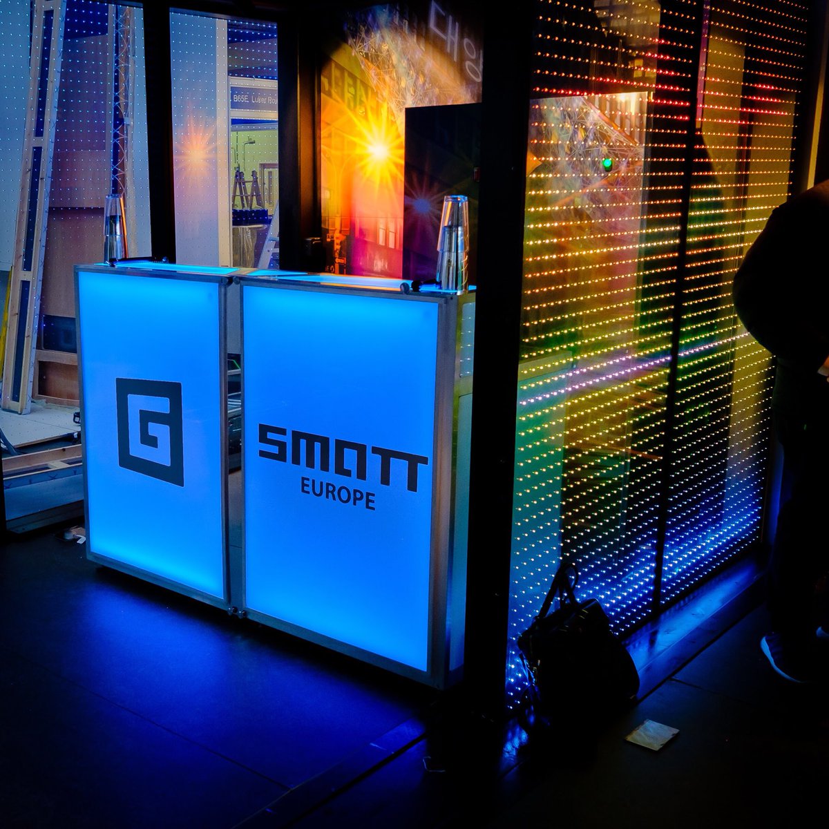 Our branded LED bar unit for <a href="/g_smatt/">G-SMATT Europe</a> exhibit (C60E) at the <a href="/EventProdShow/">EventProductionShow</a> in @olympia_london #EventProfs #eventhour #eventprofstalk #eventprofsUK #EPS2018 #mobilebar #branding