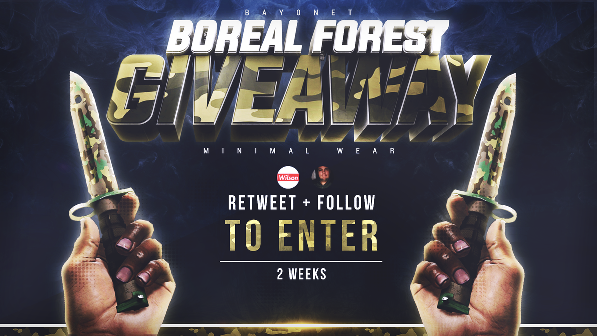 Editorbtw's tweet photo. 💎10K FOLLOWER GIVEAWAY💎

🎁★ Bayonet | Boreal Forest🎁
#CSGOgiveaway
- Follow me &amp; @javsFX 😁
- RT &amp; Like 🔁
* Rolling in 2 weeks * https://t.co/Vyvr5LmLGi
