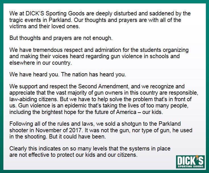 guskenworthy's tweet image. The rest (and most important part) of @DICKS press release. Apologies for not including this in my original tweet, I thought I had.