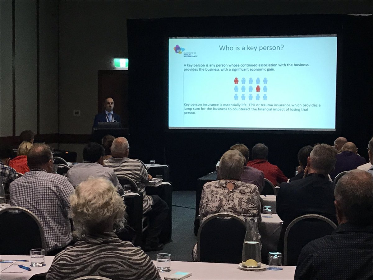 VickiStylianou's tweet photo. Jason Rawlins of #shadforth @Shadforth_Aus talks at #IPAVICCONGRESS2018 about protecting your client's business with strategies for wealth maximisation through succession planning https://t.co/aoLGDyitxA