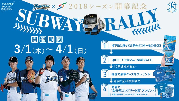 北海道日本ハムファイターズ公式 A Twitter 18シーズン開幕記念subway Rally は今日からスタート T Co Owiladnfon あなたの最寄りの駅はどの選手でしたか Lovefighters いちばん青い空にしよう
