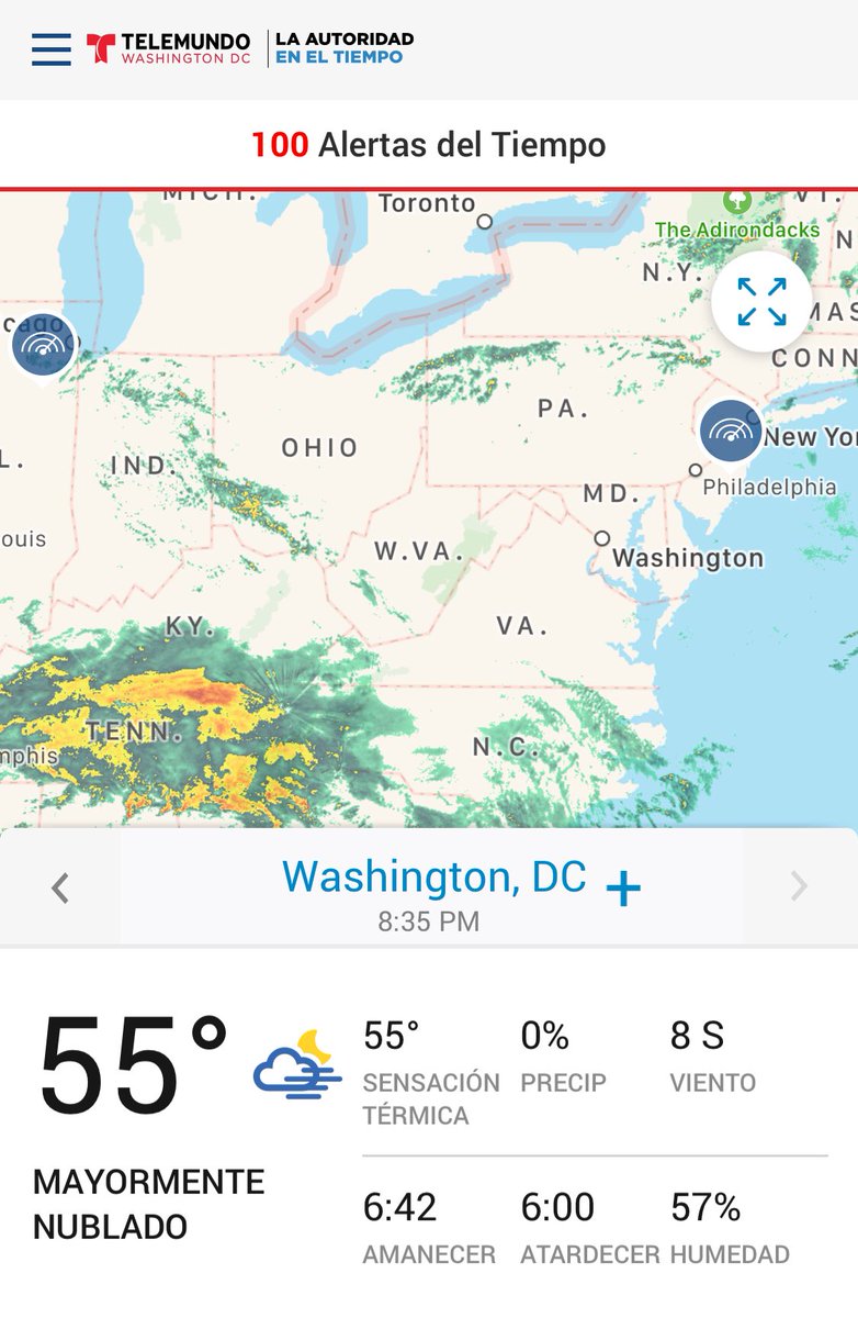 JANETTELUVIANO's tweet photo. ¿Ya tienes nuestra app? #TelemundoWashingtonDC para alertas del tiempo y un radar interactivo para que sigas la tormenta que viene a la costa este #gratis #telemundoAPP #LaAutoridadEnElTiempo @WZDCTelemundo #telemundo44 #AlertadelTiempo #bajaelAPP https://t.co/kol8Yh0aoC