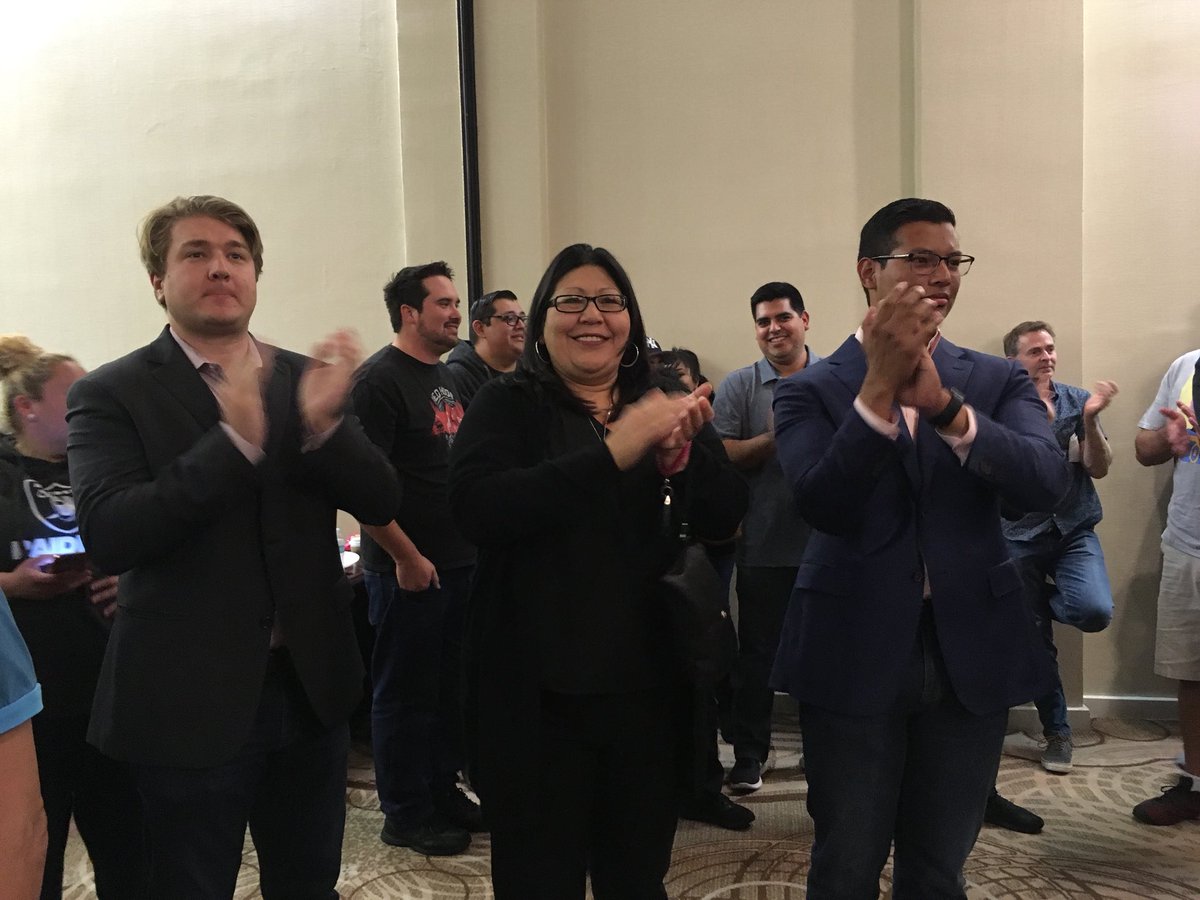 PhilforChange's tweet photo. We’re here at the Coalition of Resort Labor Unions Town hall meeting tonight supporting workers who are fighting for livable wages and healthcare. #StopDisneyPoverty #Philforhouse #CA39 https://t.co/Ya3SMkhCim