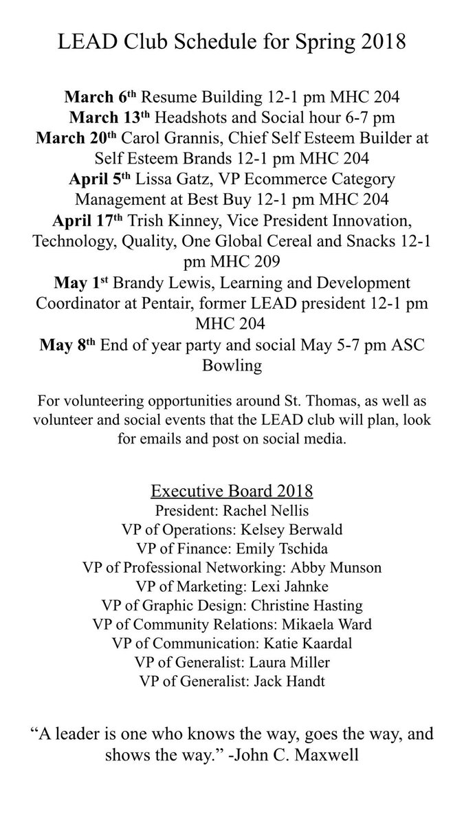 LeadUST's tweet photo. Hello everyone! Here is the LEAD schedule for the rest of spring semester! Take a look and mark the dates in your calendar!!👍🏼 https://t.co/ESvseE92uu