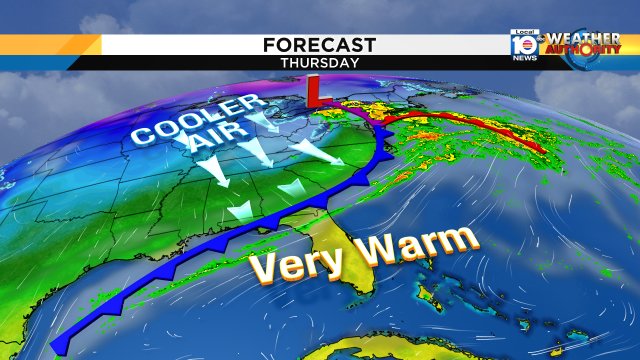 Get ready for a very warm Thursday. High temperatures are forecast to reach the mid 80s! https://t.co/xRUnQexs7I