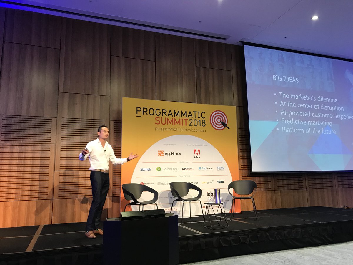 sizmek's tweet photo. We are live from @AshtonMediaOZ’s #programmatic summit in Sydney with @nikosacuna up on stage discussing the shift towards predictive marketing #programmatic18 https://t.co/XFeCsVN6ZL