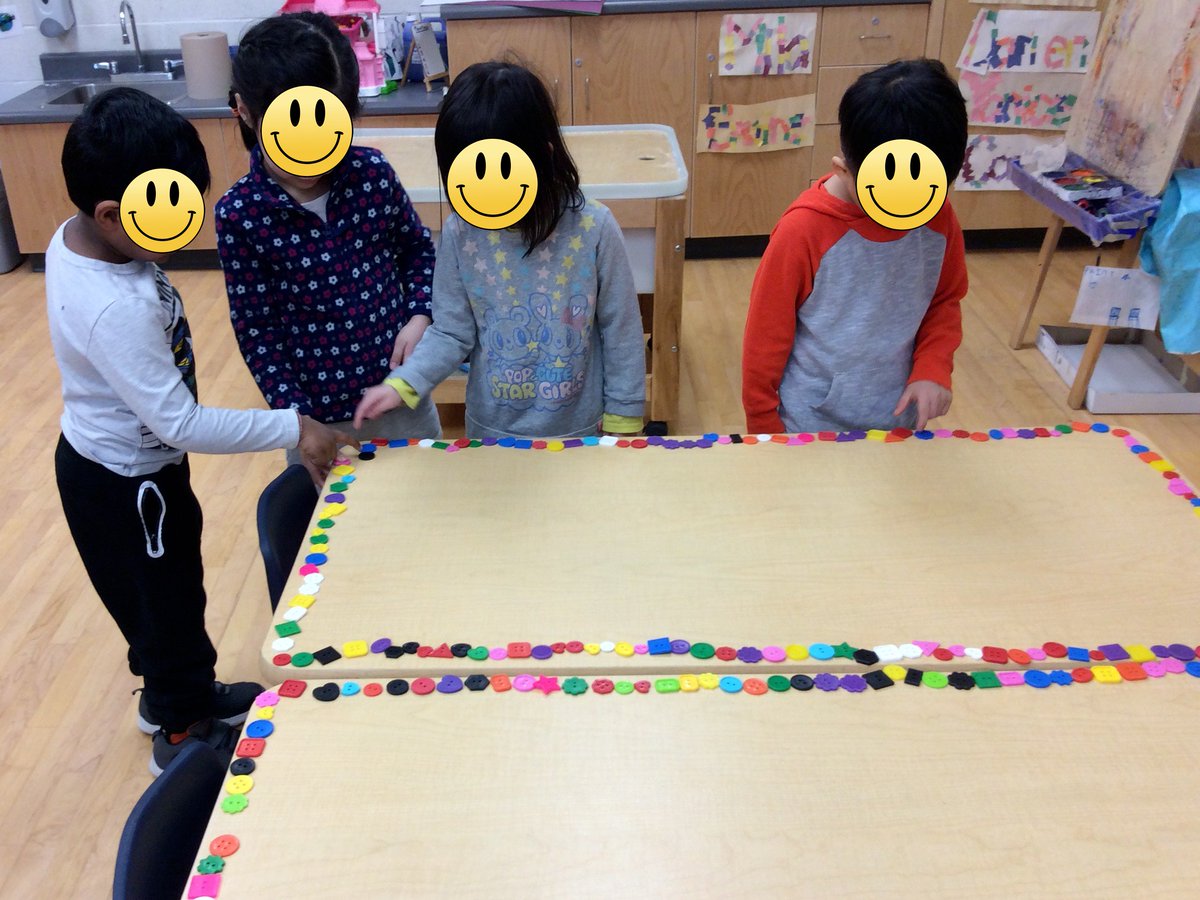 KinderR134's tweet photo. We love measuring with non-standard units around the classroom. We can measure the table, the carpet and even our friends! @beckettfarmps https://t.co/fpk83Xk5xj