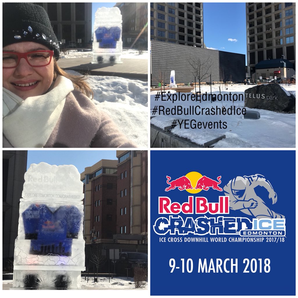 SantoroMilena's tweet photo. Fourth stop #onamissiontoWIN! 🙋🏼 follow along and see where you will find me and the Red Bull Crashed Ice Sculptures🙌🏻 #fourthstop #TelusPark #ExploreEdmonton @atbfinancial #jasperave #redbullcrashedice #contest #yeg https://t.co/1jqbzvjaIE