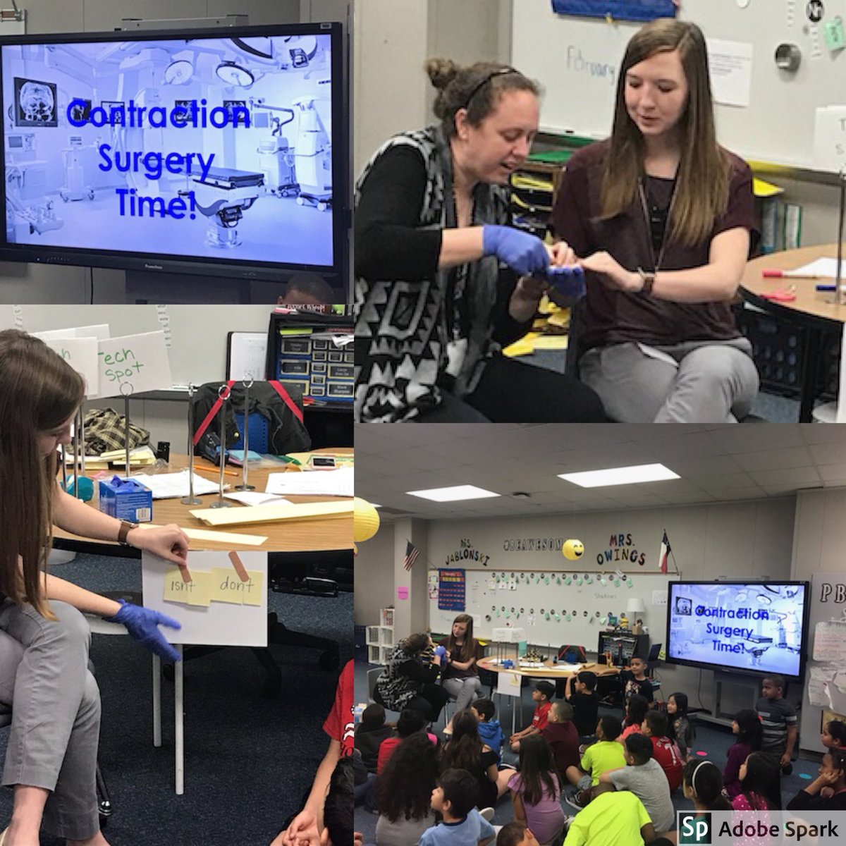 MrsSesClass's tweet photo. Today, we were doctors AND teachers! Awesome morning co-teaching my #FavoriteLesson with @MrsOwingsClass π©βπ« π©ββοΈThe kids always love contraction surgery! #TLAP #KidsDeserveIt #kirkROAR @KirkElementary @ceh1118 @CyFairISD @susanblowey https://t.co/jVFYluXKO9