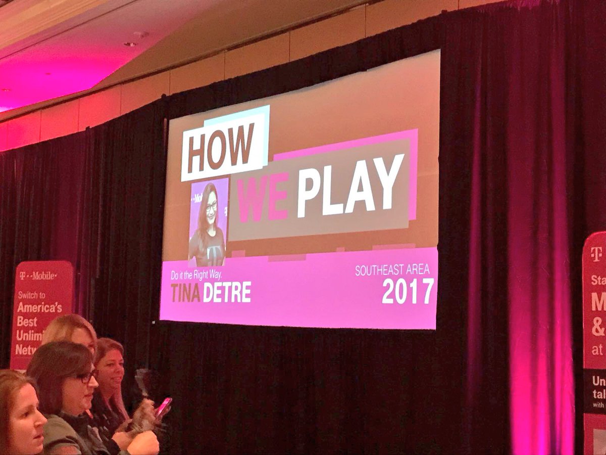 TiNaDeTre's tweet photo. Holly cow!! So this just happened!!! My Bossman @MrDennisJones recognized me for representing the T-Mobile value of “Do it the right way!” in 2017. So honored and humbled to be recognized in front of the Southeast Leadership team! ☺️❤️❤️❤️❤️ https://t.co/kBc6wtkikU
