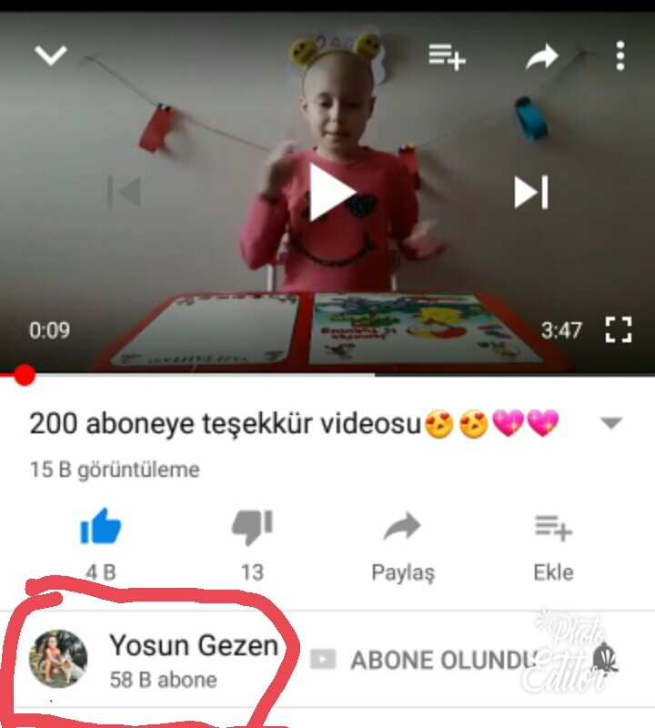 Arkdaşlar bu gördügünüz 
Küçük kardeşimiz 
Lösemi ve 200 aboneye
Teşşekür etmiş sizlere güveniyorum
Bu kardeşimize abone olup
Mutlu edelim şimdiden 
Sizlere çok teşşekür ederim😊😊