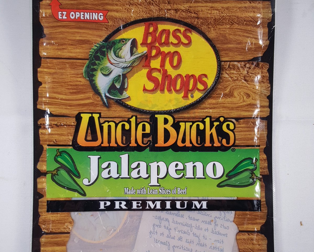 JerkyIngredient's tweet photo. Blast from the Past (2010) - Uncle Buck's jalapeno beef jerky #unclebucks #bassproshops #beefjerky #jerky #jerkyingredients #beef #snackfood #jerkylovers #jerkylove #jerkyaddict #jalapenojerky #jalapenobeefjerky @BassProShops https://t.co/EYtoSkniJk