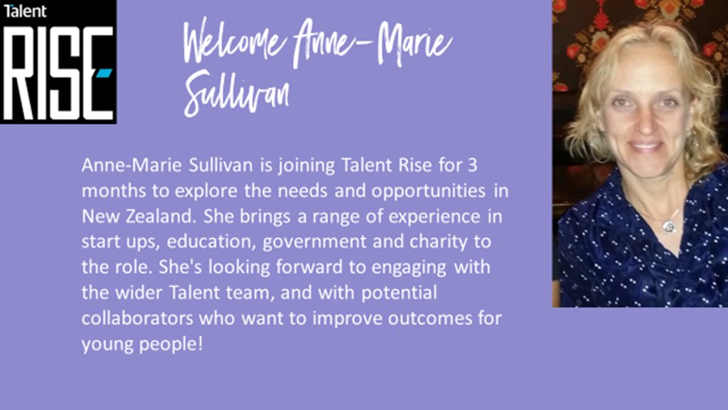We are #SuperExcited to have Anne-Marie Sullivan joining the #RISE team to help drive the establishment of our foundation in #NewZealand #YoungPeopleMatter #WelcomeAnne-Marie #NZRISEUP
