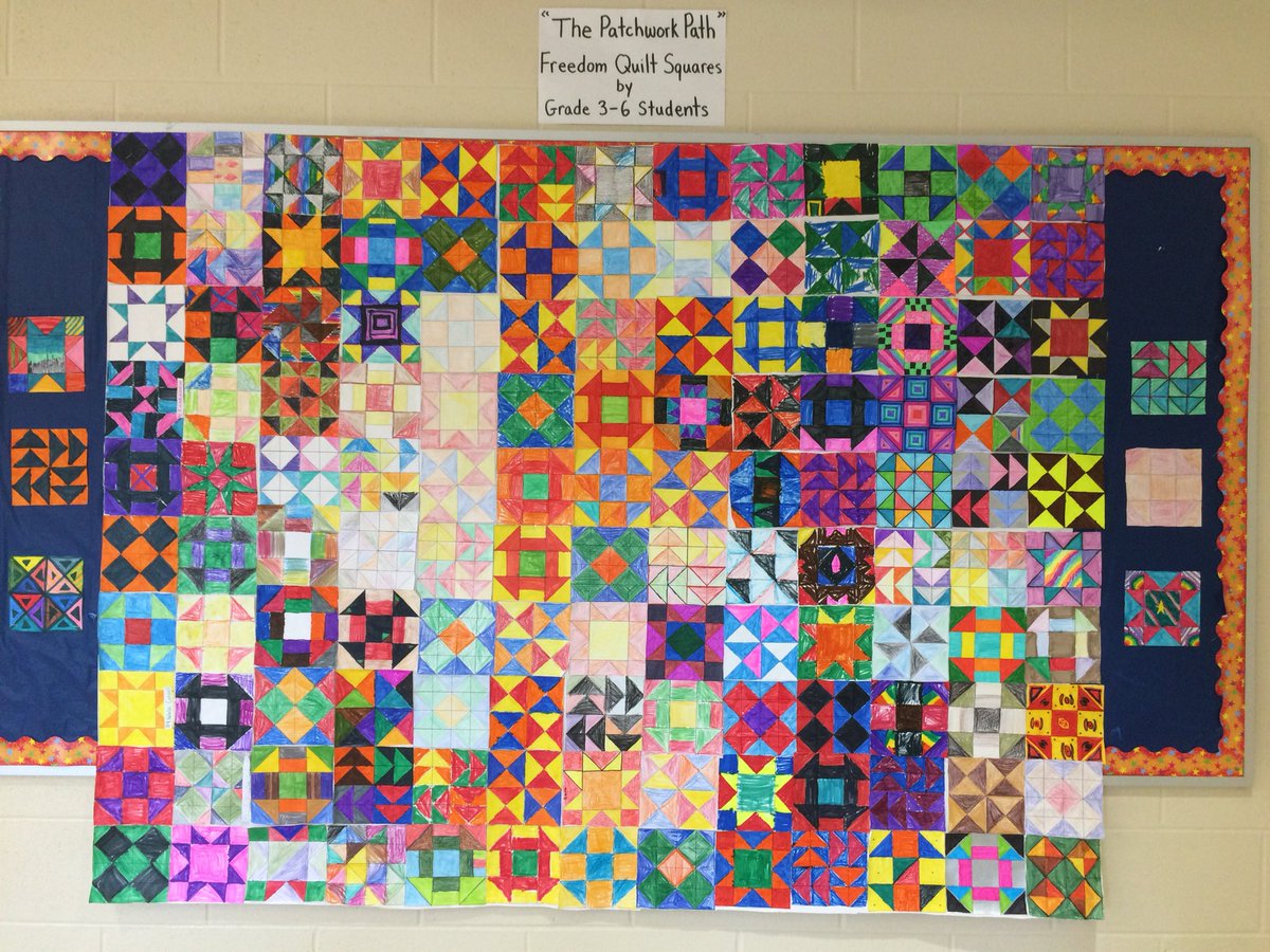 MmePettipas's tweet photo. Beautiful collaborative art but the upper elementary students! #freedomquilt #thepatchworkpath #africanheritagemonth2018 @HRSB_Official #SeeWhatImLearning m https://t.co/FPDxIWFqLH