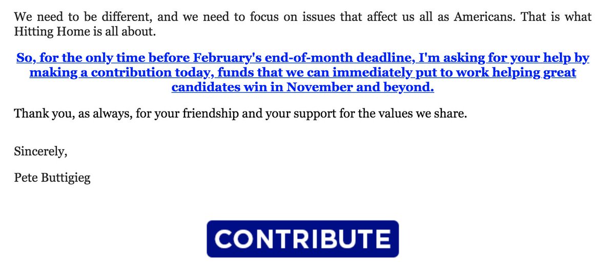 hiseanlong's tweet photo. Just donated to @HittingHomePAC because @PeteButtigieg asked nicely. 

And once. https://t.co/A25eEes4W6