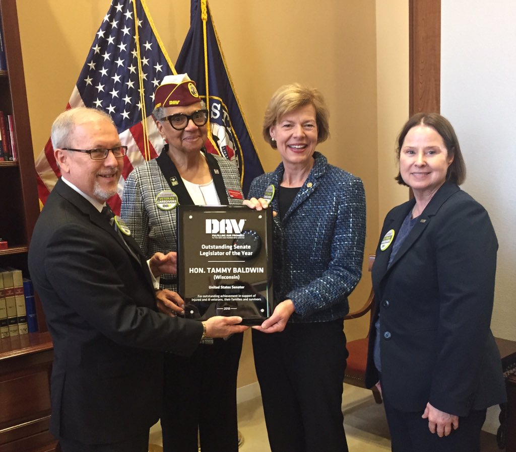 DAVWILegDir's tweet photo. #MidWinter18 Day 3: DAV WI made presentation to Staff; attended @DAVHQ National Commander Delphine Metcalf-Foster's testimony before @HouseVetAffairs; @VAChair; @SenBaldwin awarded Outstanding Senate Legislator of the Year. https://t.co/DJF5t8L4x2 #KeepthePromise #DAVCAN https://t.co/Oex5NYkb8b