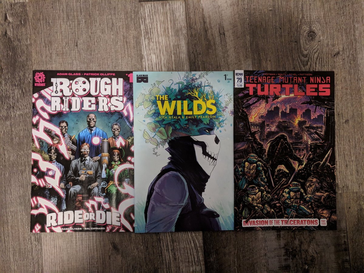 GeeksValhalla's tweet photo. A taste of what we picked up for #NCBD this week.  A full list of everything we are reading can be found at our site https://t.co/AajGFhIARN, as well as a spotlight on two new books this week. The Wilds from #blackmaskstudio and Rough Riders Ride or Die from #aftershockcomics . https://t.co/rQ7xMJpkYG