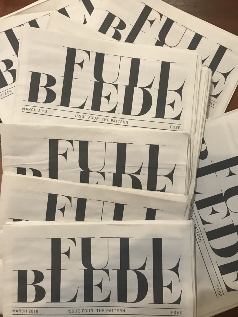 FULLBLEDE's tweet photo. Issue Four: The Pattern is here! Launch party Saturday 4 to 7 @charliejames in Chinatown. Join us! https://t.co/O9qQlklucl
