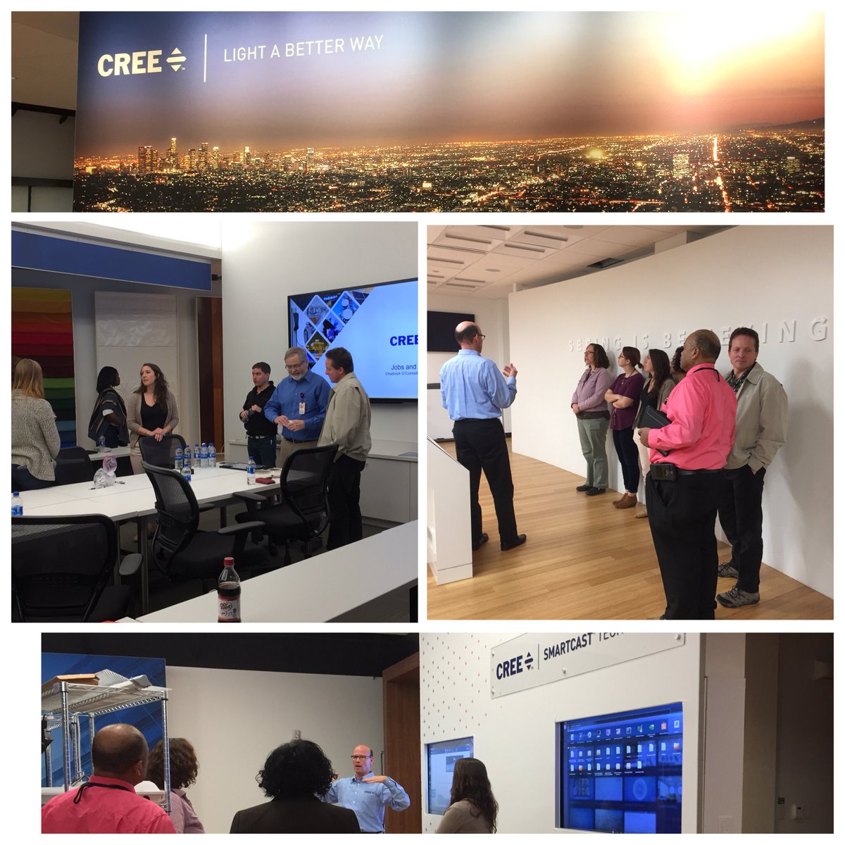STEM_RTP's tweet photo. Educators ask about silicone based lighting & energy products for classroom applications and hs hiring during Durham #ExternTrips @Cree https://t.co/pdz9cK2NLB