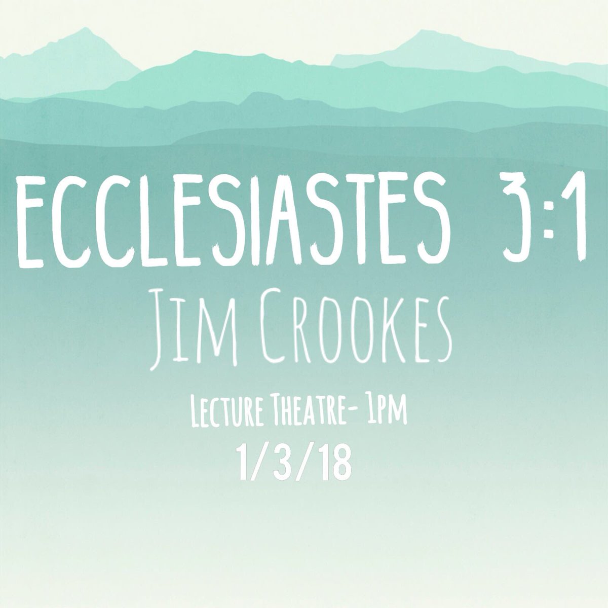 SU is on tomorrow, come along to the lecture theatre at 1 to hear Jim Crookes start off our new series on Ecclesiastes. Everyone is so welcome and bring along your friends😋🎉
