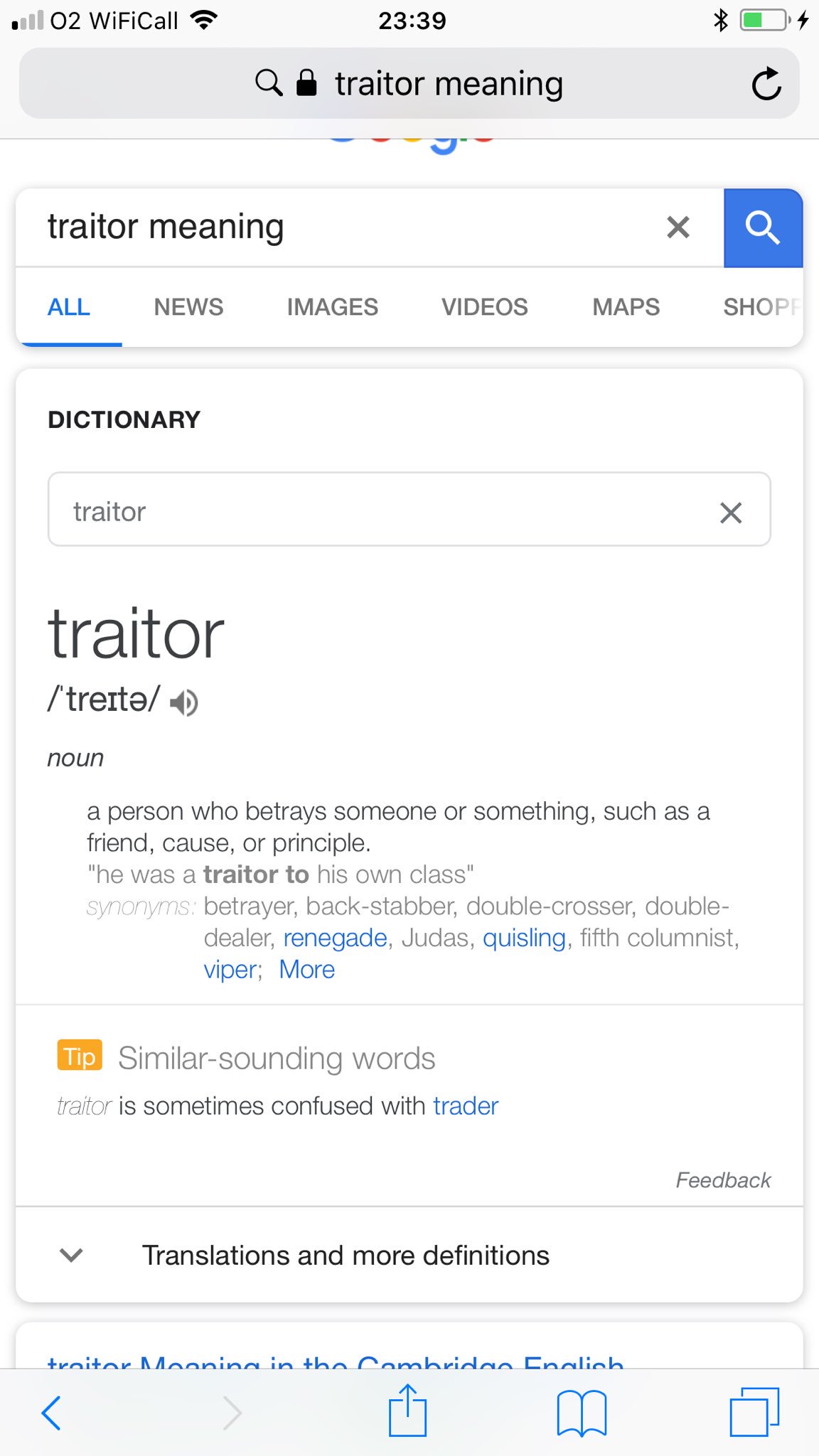 Nadine Dorries Last One For Those Yelling At Me For Calling Major A Traitor And Telling Me To Look It Up I Have He Is He S Betraying The Pm And
