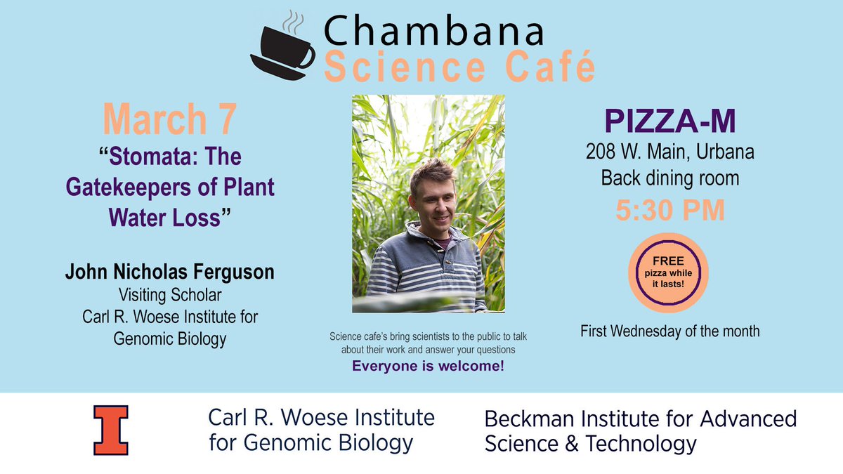Join us next Wednesday (3/7) at <a href="/UrbanaPizzaM/">Pizza M</a> at 5:30 for this month's edition of <a href="/ChambanaSciCafe/">Chambana ScienceCafe</a>! 

Free pizza while supplies last!
