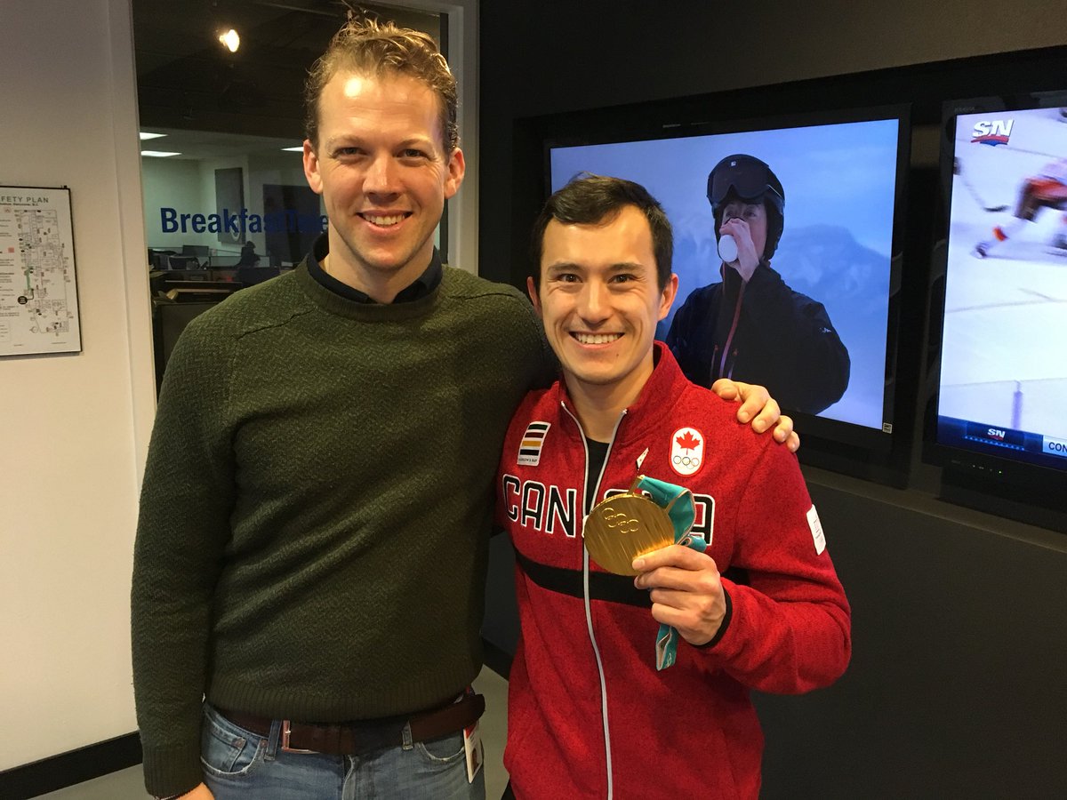 CanadaWalsh's tweet image. Had the pleasure of meeting gold medallist @Pchiddy on set today! What an incredible man! Such a dedicated and talented athlete. Congrats to him and all @TeamCanada for their amazing success #Olympics2018 #TeamCanada