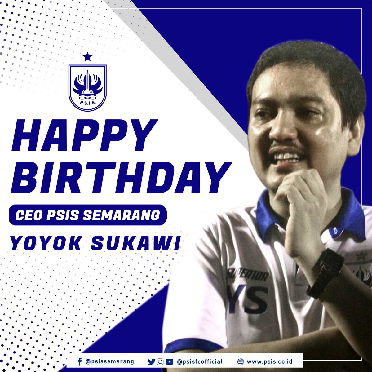 Wilujeng Tanggap Warsa CEO PSIS Semarang, Bp Yoyok Sukawi yang ke 39 tahun. 🎂

Semoga sehat dan sukses selalu, dan bawalah <a href="/psisfcofficial/">PSIS</a> kembali berjaya.

Apa doa dan harapan kalian buat doi gaes ??? 🙏

#PSIS #YS
