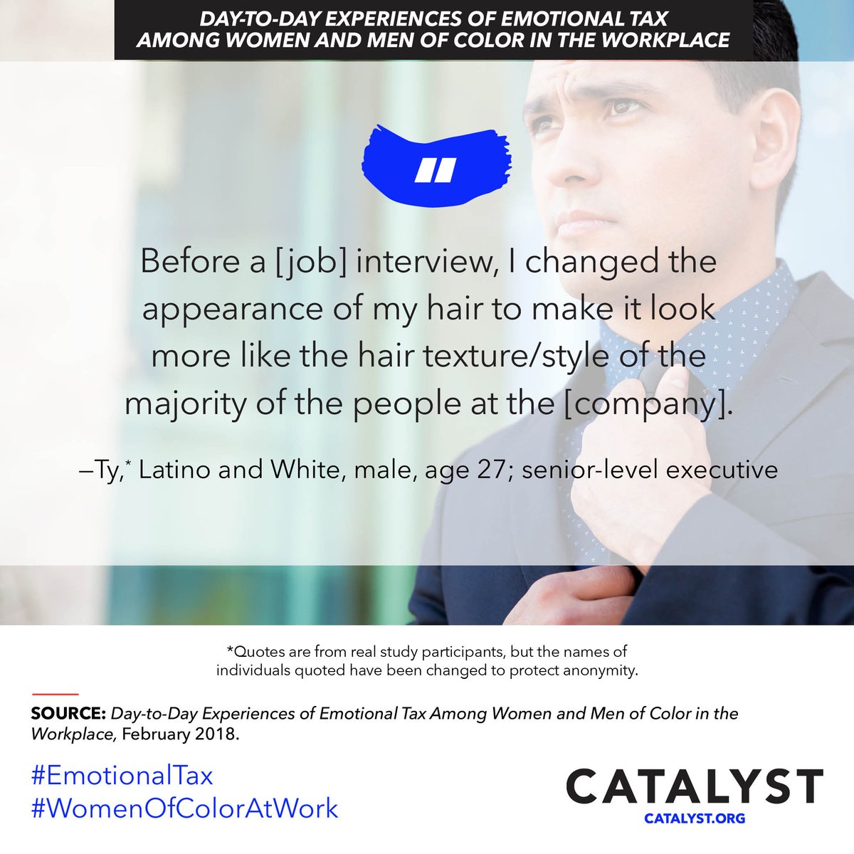 CatalystInc's tweet photo. Do you understand the repercussions of the #EmotionalTax on yourself, your co-workers or your company? #MenOfColorAtWork https://t.co/43lrfDOIwJ https://t.co/uyVpdKcJ1X