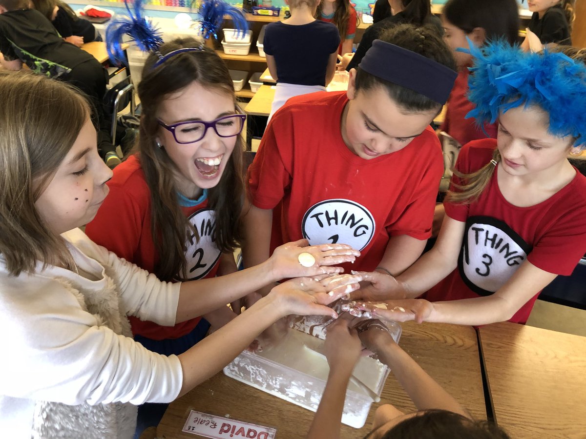 Fourth graders investigating solids, liquids, and oobleck! #teamtiger #mtpspride @NutSwampTigers <a href="/DrSuess/">Dr Seuss</a>