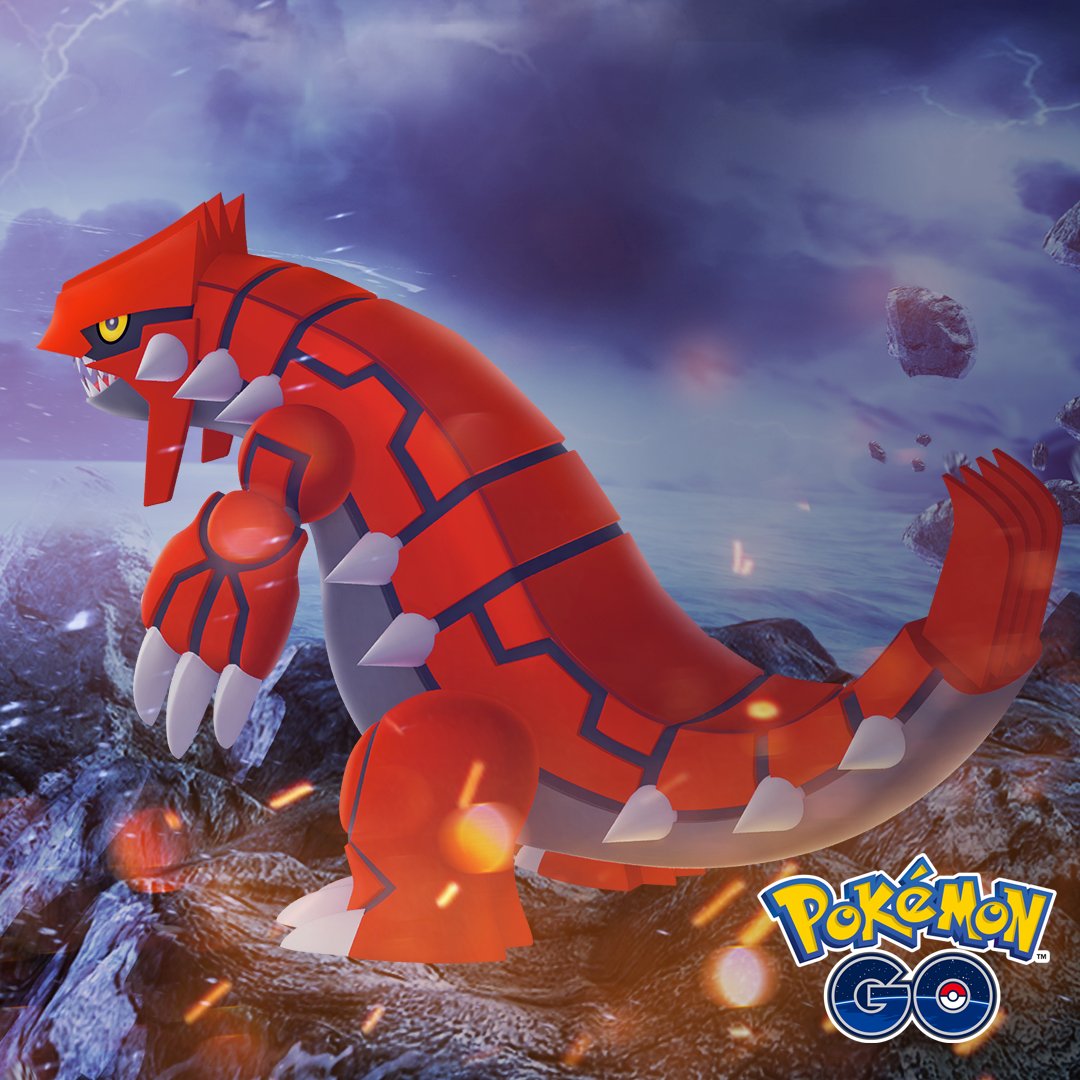 PokemonGoApp's tweet photo. Feeling the Earth rumble? The Continent Pokémon Groudon is said to be the personification of the land itself! Trainers, are you #TeamGroudon? https://t.co/sUk6svZIso