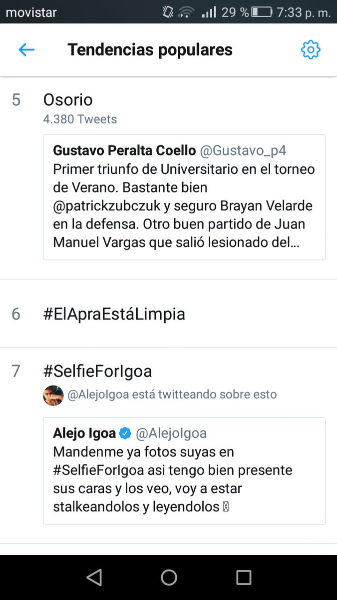 Francesca1923's tweet photo. Estamos en el N° 7  en Perú @AlejoIgoa ya publique mi foto y aún no la ves -lo dudo- pero bueno
😂😂😂 Saludos desde Perú 💕 
te amooo!!! 
#SelfieForIgoa @AlejoIgoa https://t.co/IpaZ9Rv5jX