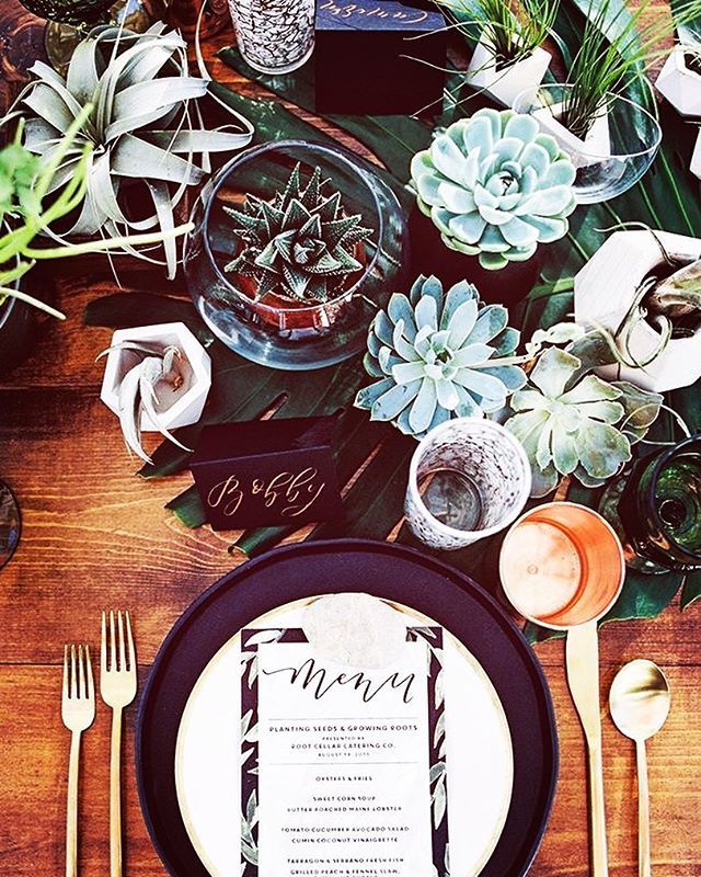 What a succulent table!  Perfect decor for an eco-friendly wedding!🌎
#ecofriendly #greenwedding #ecowedding #succulents #succulentgarden #succulentdesign #ecoconscious #organicwedding #ecostyle #greenliving #ecoliving #tabledecor #weddingtable #weddinginspirations #weddingde…