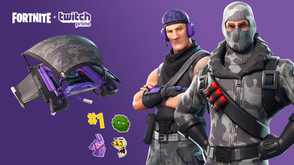 Prime Gaming (@primegaming) on Twitter photo Thanks for your patience. We're back! Squad up in <a href="/FortniteGame/">FortniteGame</a> with the EXCLUSIVE #TwitchPrime Pack! A Havoc Outfit complete with Back Bling, A Sub Commander Outfit with a Slipstream Glider, and Twitch Chat Emotes await you after linking your accounts: watch.twitch.tv/2F01K9U Thanks for your patience. We're back! Squad up in <a href="/FortniteGame/">FortniteGame</a> with the EXCLUSIVE #TwitchPrime Pack! A Havoc Outfit complete with Back Bling, A Sub Commander Outfit with a Slipstream Glider, and Twitch Chat Emotes await you after linking your accounts: watch.twitch.tv/2F01K9U