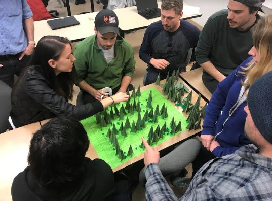 Students in the Stand Dynamics class had the chance to play Stephen Mitchell's Silva-couture game today! This game is a fun way to demonstrate the aspects of different harvesting systems; Hasbro Games might want to look at adopting it soon!