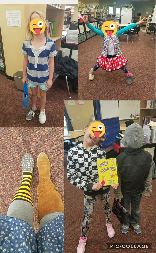 "It all began with shoe on the wall. A shoe on the wall shouldn't be there at all." Wacky Wednesday by Dr. Suess #ReadAcrossAmerica2019 #ILoveDrSuess <a href="/RioSecoSchool/">Rio Seco School</a> <a href="/SSDKristin/">Kristin Baranski, Ed.D</a>