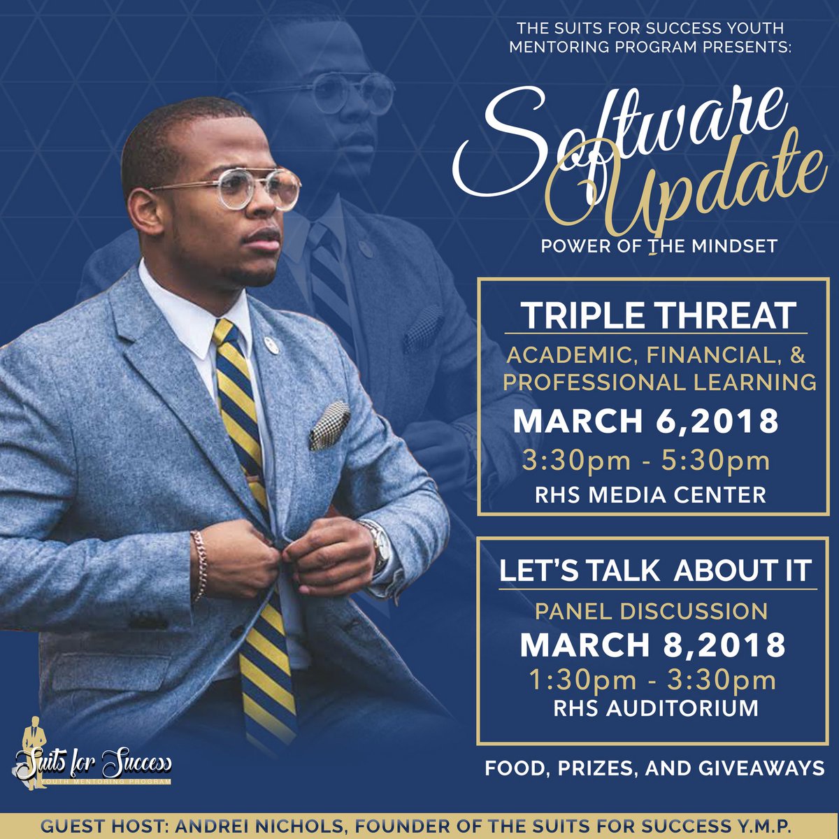 Suits4Success16's tweet photo. Checking in next week at RENAISSANCE HIGH SCHOOL !!

- Fellas, don’t miss out !!
- Cash Prizes &amp; Food provided
- Phenomenal learning environment 

#ThinkBuildElevate https://t.co/ptbuvHPA3o