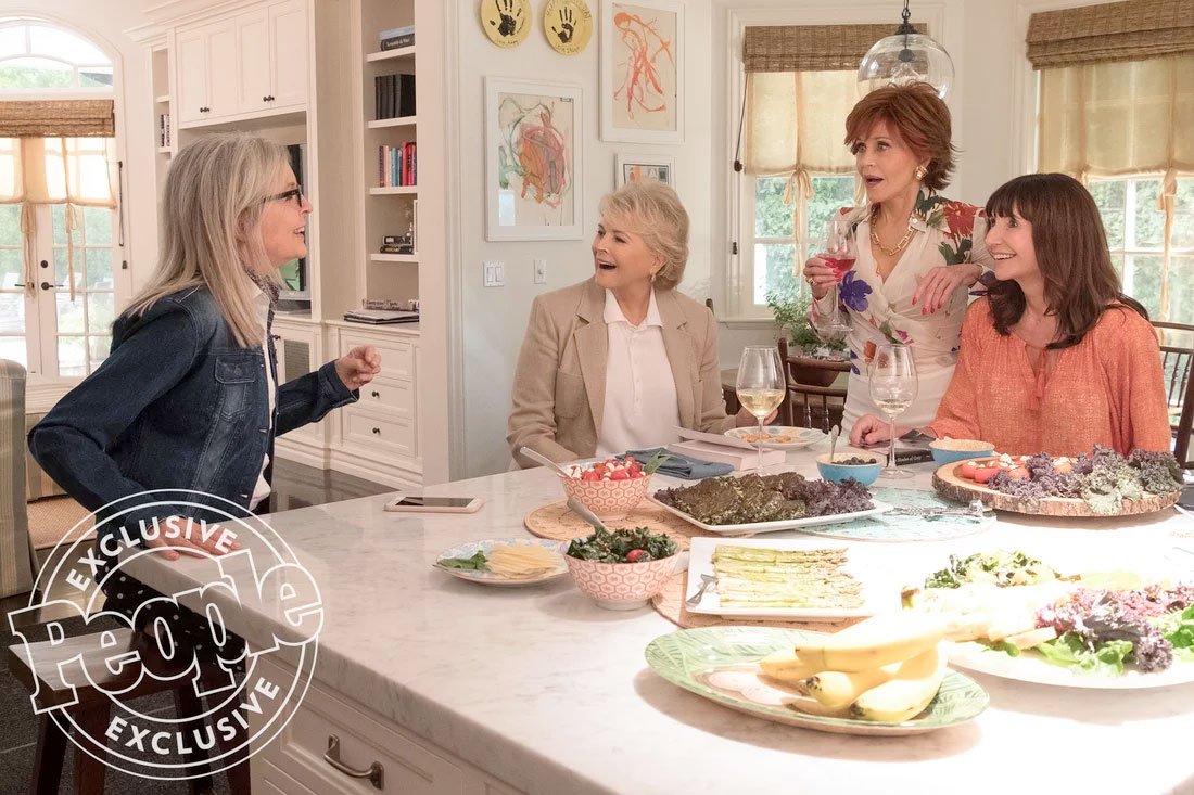 Janefonda's tweet photo. "Book Club" comes out May 18th.  Here's an exclusive photo from the set. Loved every moment of making this movie! https://t.co/7btvCKDXwu https://t.co/xTtWSZkNak