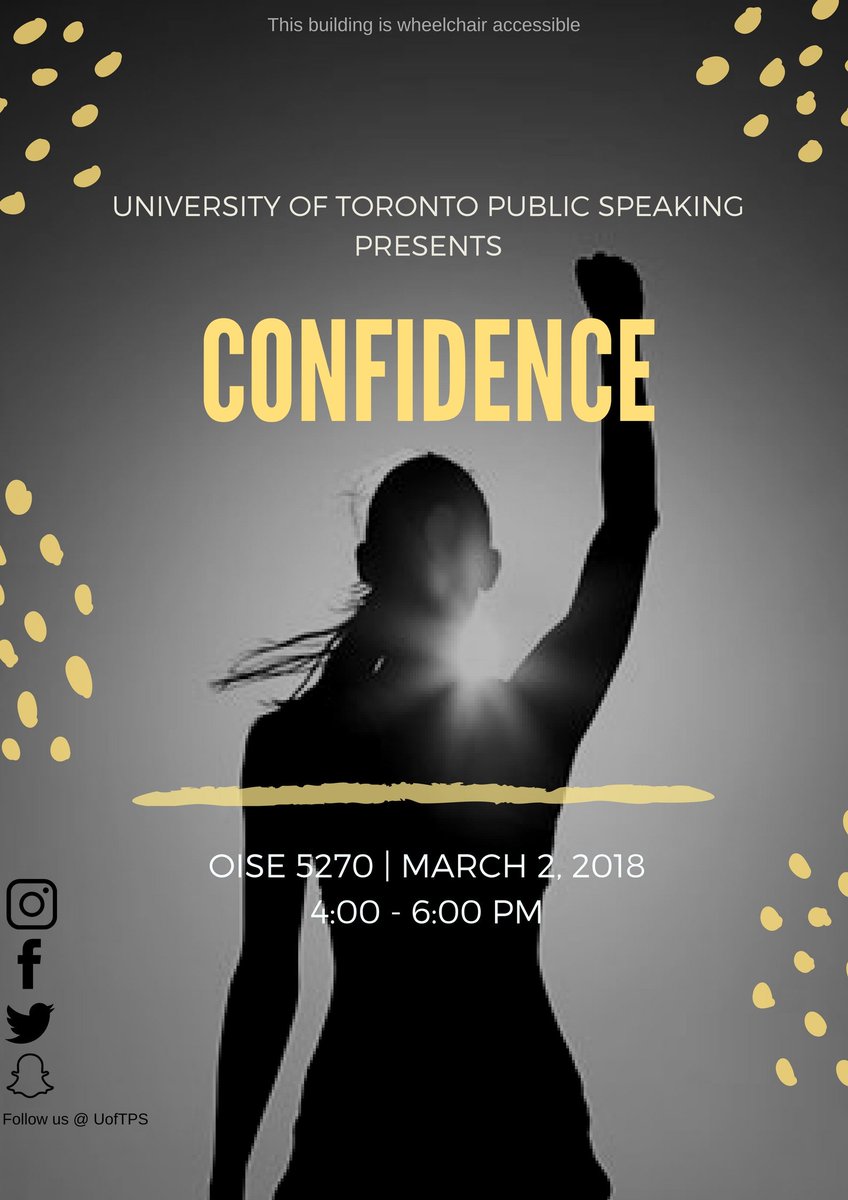 Learn to boost your confidence levels when talking this FRIDAY! See you guys there 😎 #UofT #utps