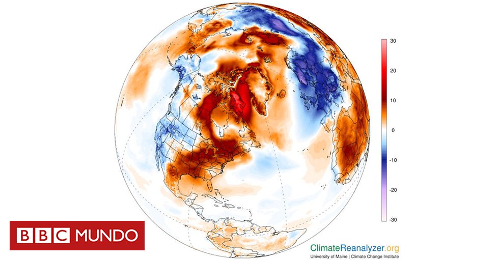 bbcmundo's tweet image. La realidad que tiene perplejos a los científicos: mientras a Europa la azota una ola de frío, el Polo Norte vive una ola de calor bbc.in/2FCglFr