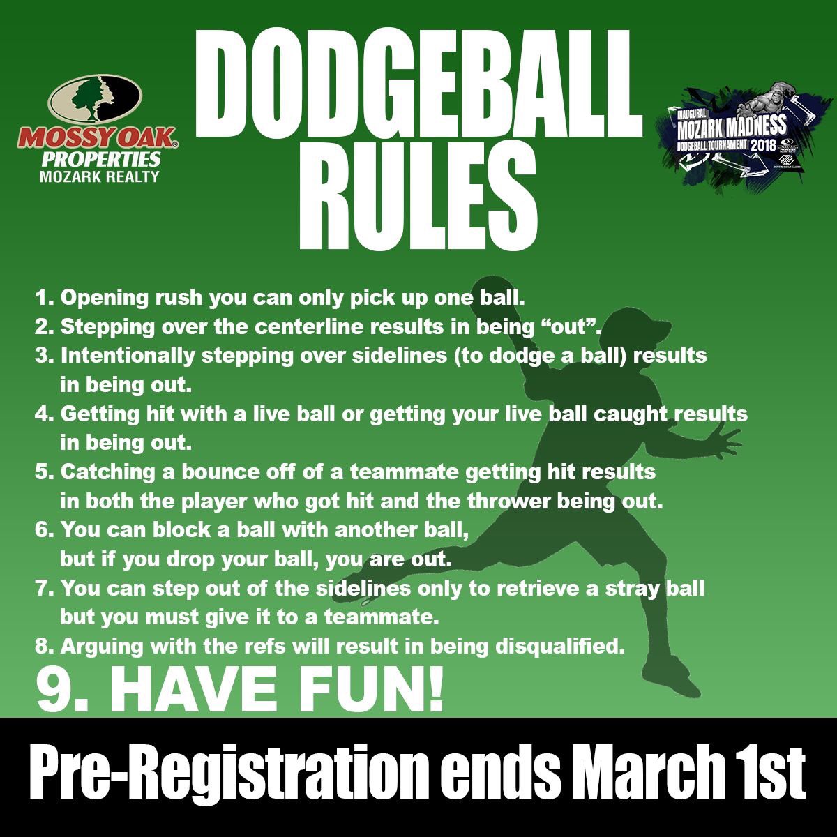 MozarkRealty's tweet photo. Dodgeball for a cause! This Saturday! $80 if you come by the office tomorrow and sign up! $100 on Saturday! All proceeds will benefit the Poplar Bluff Boys &amp; Girls Club! https://t.co/PXwxM2y4F6