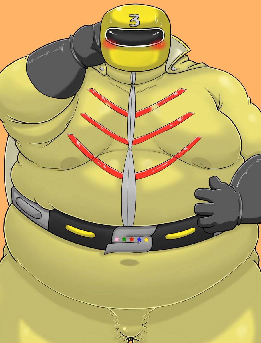 山本源ニ 見た目そんなにデブくないので キレンジャー肥満化とかどうでしょうか 久々にお題絵 出番が少なくてカレー食べ過ぎちゃったみたいな感じかなｗ