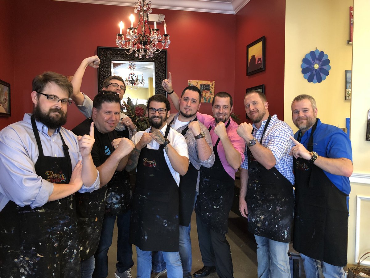 CatJamesGarrett's tweet photo. Fantastic Team Builder at Painting with   a Twist with my Ocala Leadership Team!! So much FUN!! @WilliamATTKidd @DustyRhodesATT @TeamTugTitans #Ocala2018 #OneTeamOneDream https://t.co/z82gLTFvQo