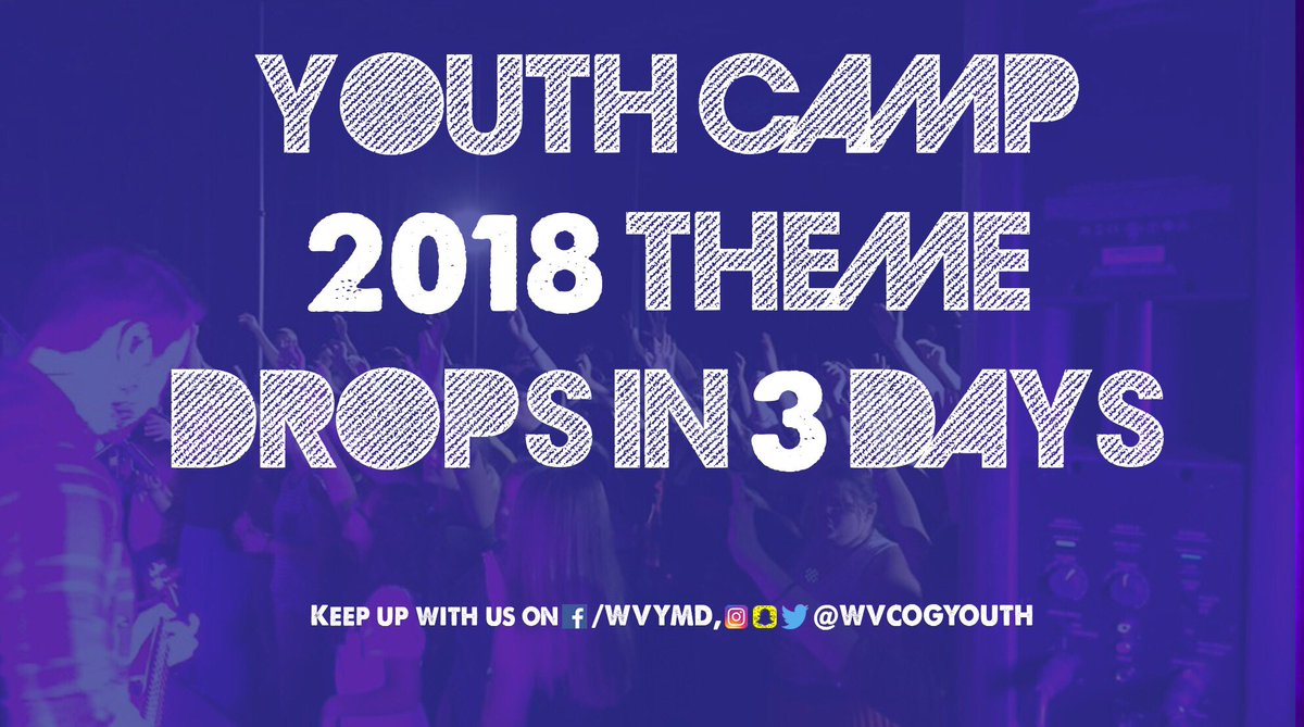 WVCOGYOUTH's tweet image. Please share! We’re excited about dropping the theme for Youth Camp 2018!! #WVCOGYOUTHCAMP18