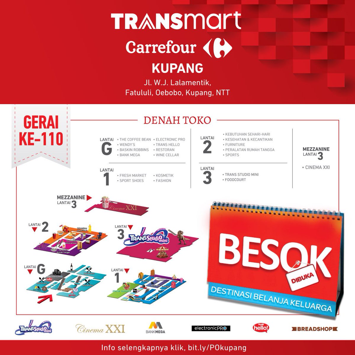 Transmart_IND's tweet photo. BESOK! Akan hadir destinasi utama Sahabat di #Kupang untuk belanja, bersantap, menonton dan bermain bersama keluarga, rekan, sahabat dan kerabat di #TransmartCarrefourKupang.
Lihat aneka promo spesial hari pembukaan di https://t.co/ut6qhwGFcD
#OpeningTransmart @Info_Kupang https://t.co/hXwHthddsn