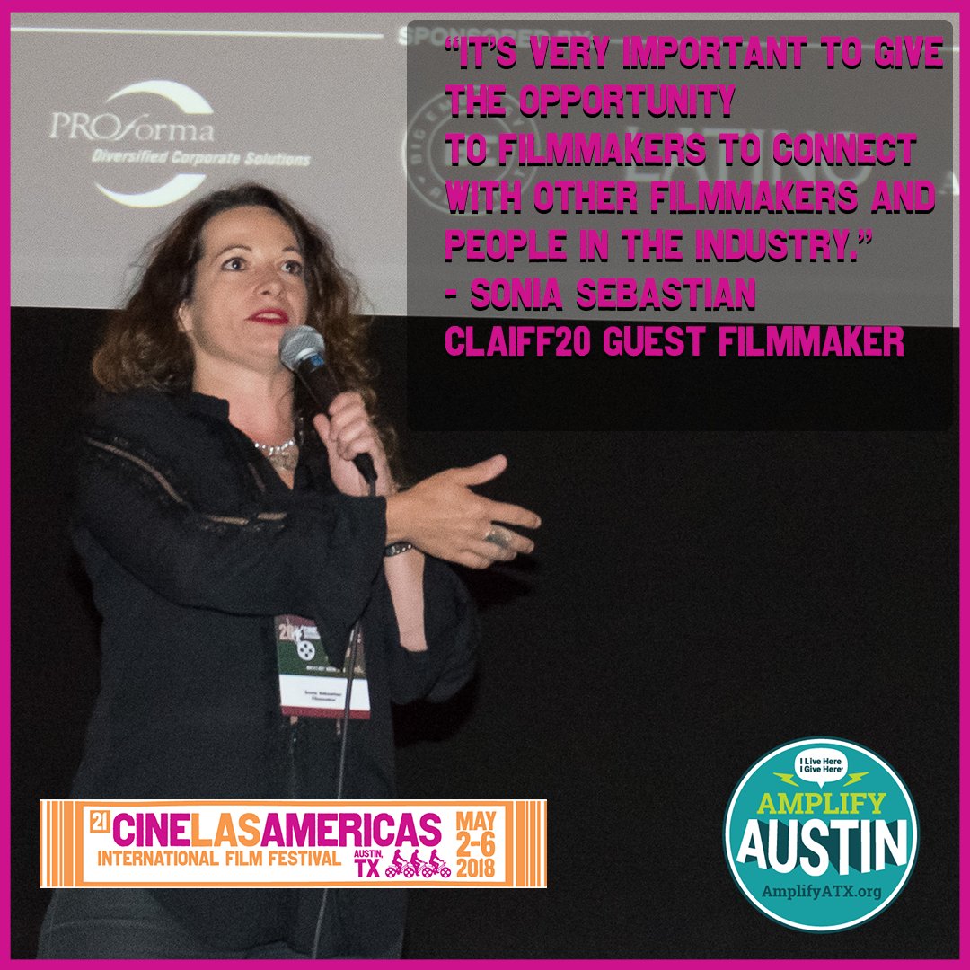cinelasamericas's tweet photo. "I am very happy to have been part of the 20th annual #CLAIFF in May of 2017. I was invited to attend and the experience was amazing...” Sonia Sebastian.
#AmplifyCine @ILH_IGH starts in less than 24hrs! Your donation will help filmmakers attend #CLAIFF21! https://t.co/gnTef03pqe https://t.co/tMoxEylQfo