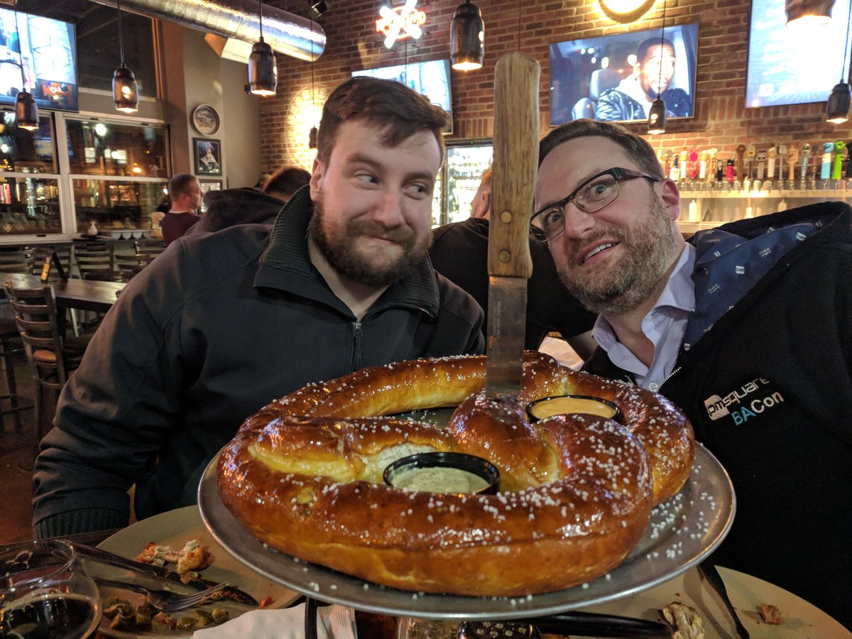 PMsquare's tweet photo. That is a HUGE Bavarian pretzel. #pm2fun #pizzasized https://t.co/6pC0iLlPAs