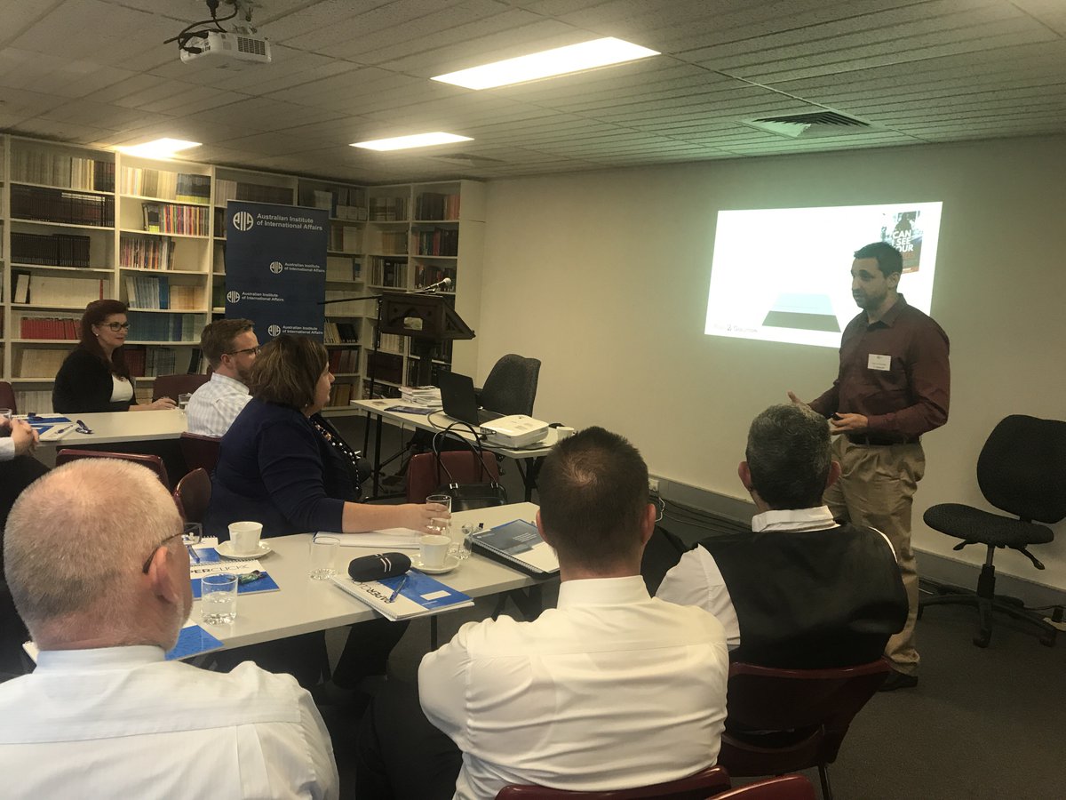 AustSecResearch's tweet image. Dr Gav Schneider running the ASRC Masterclass on Security Risk at the Australian Institute of International Affairs .