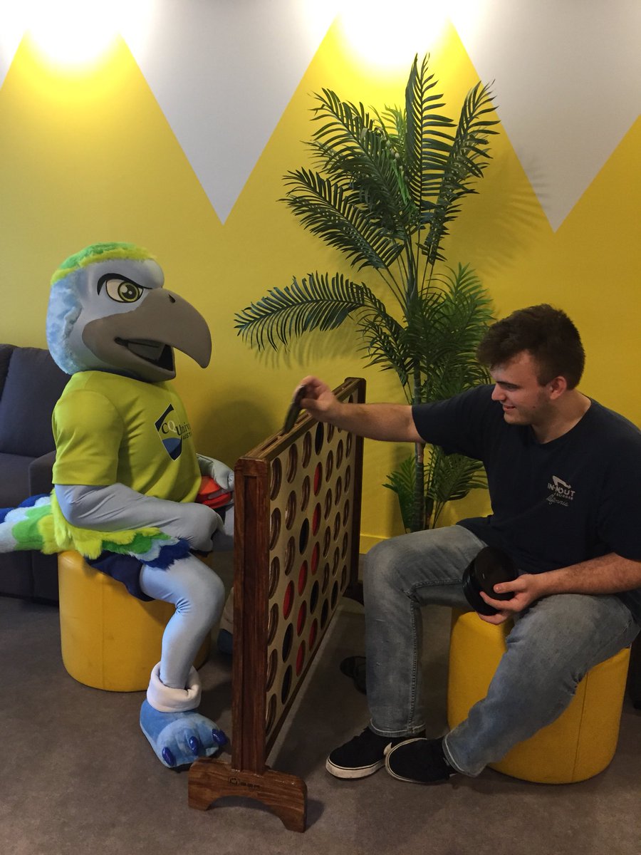 CQUSRC's tweet photo. T1 Orientation is about getting to know where to go and meeting new friends. A friendly game of connect 4 the the Birdcage https://t.co/xWDEGeULqQ