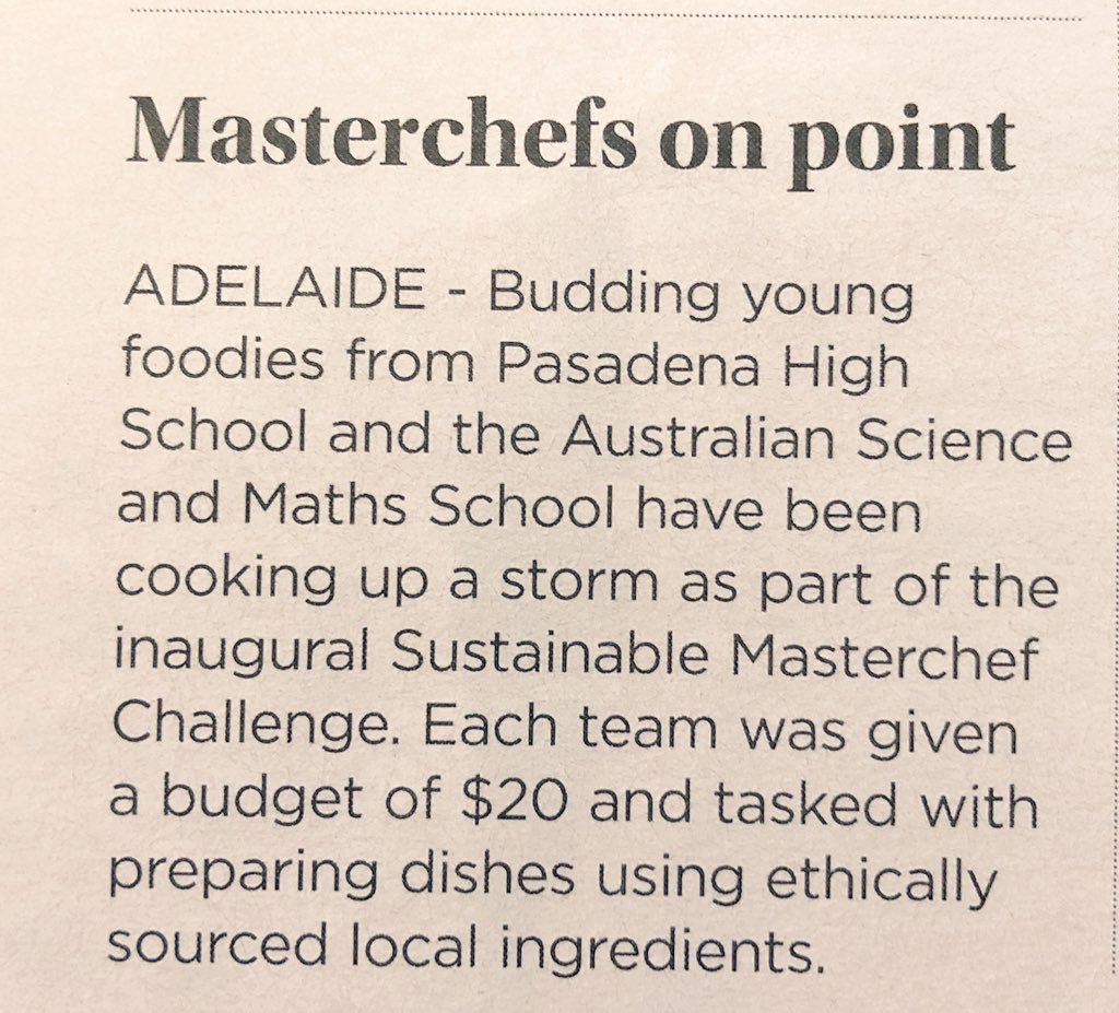 Jason_Loke's tweet photo. Latest @EducationHQ_AU mag celebrating @asms_edu &amp; Pasadena HS #Masterchef challenge during #asmsISF 2017! https://t.co/C0bVpm54Y7